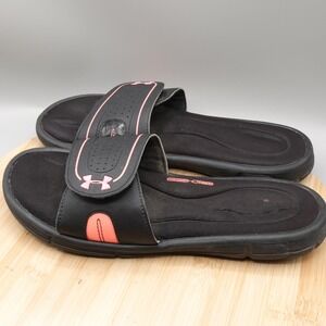 Under Armour Sandals Womens 9 Ignite Slide Black Pink 4D Foam 1287319-006 Flaw